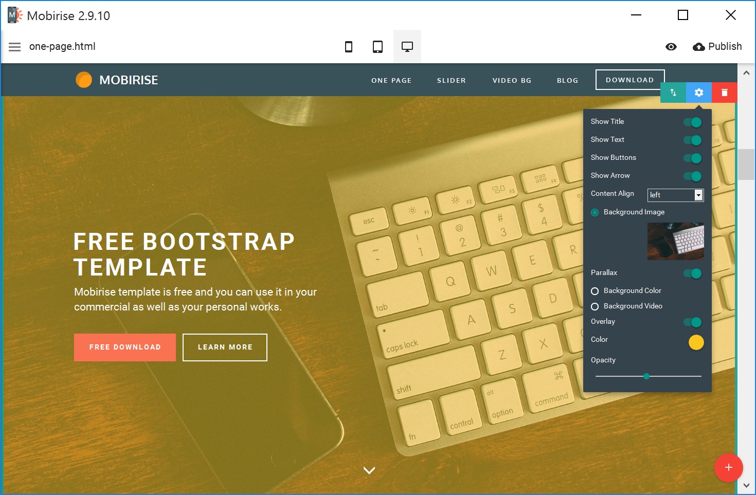Bootstrap Mobile Website Builder 
