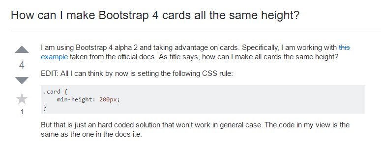 Insights on how can we  establish Bootstrap 4 cards  all the same tallness?