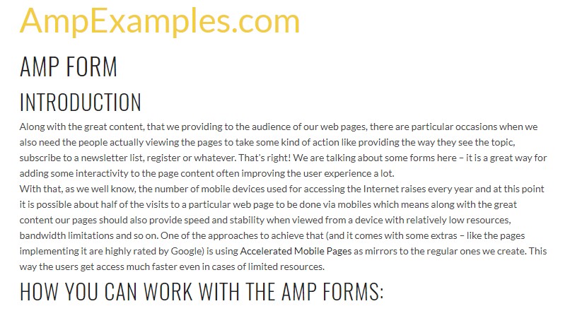  Let's  check out AMP project and AMP-form  feature?
