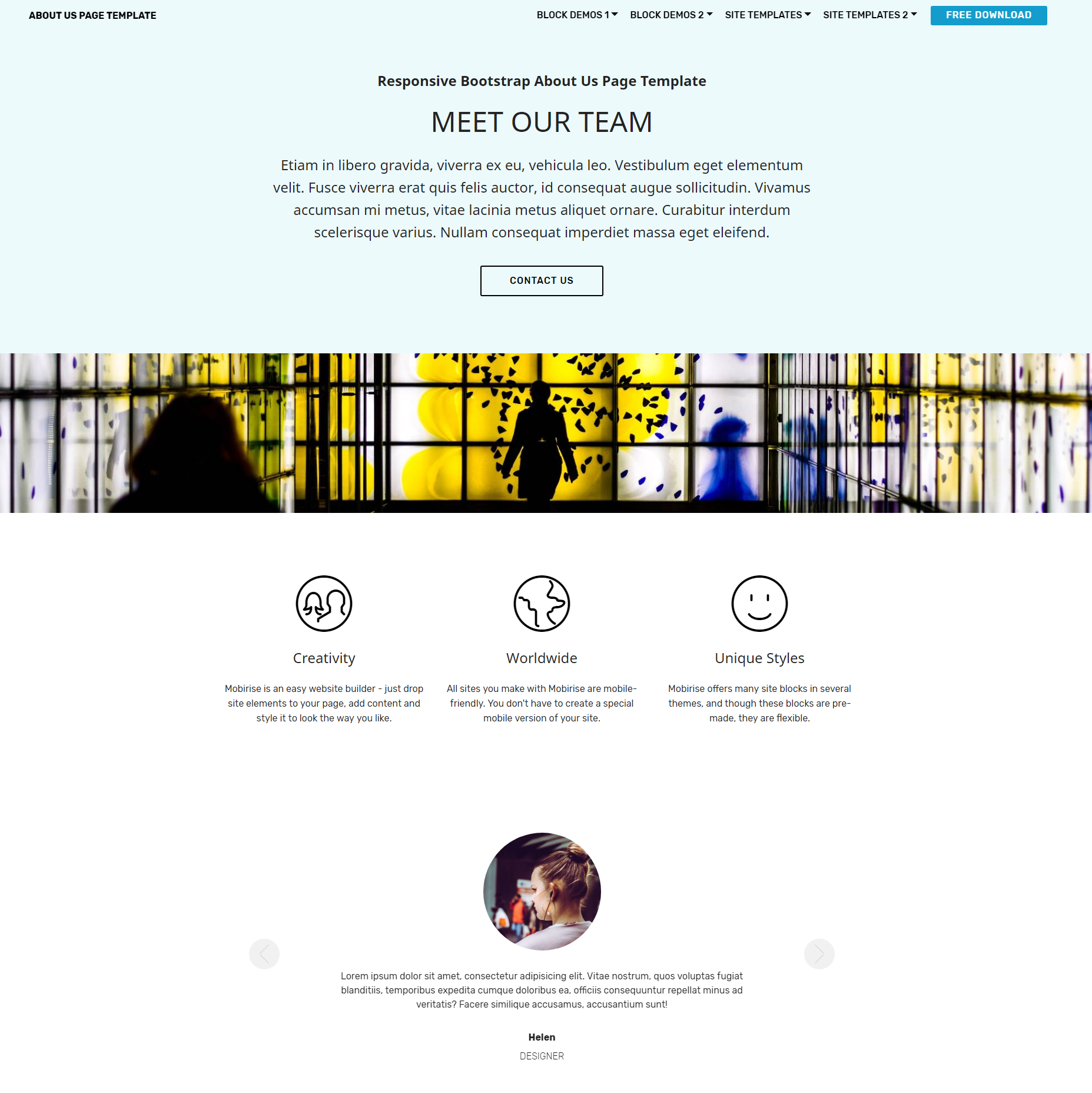 Responsive Bootstrap About Us Templates